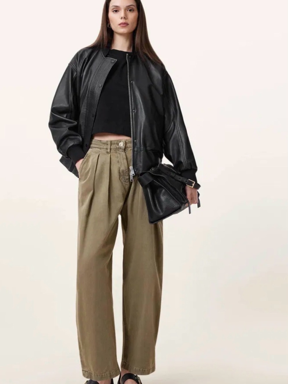 All Saints Becca Barrel leg cotton trousers